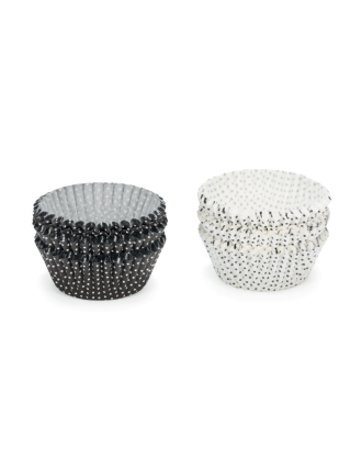 Set 200 hartii de copt pentru briose, 5 cm, polka dots alb/negru - PATISSE